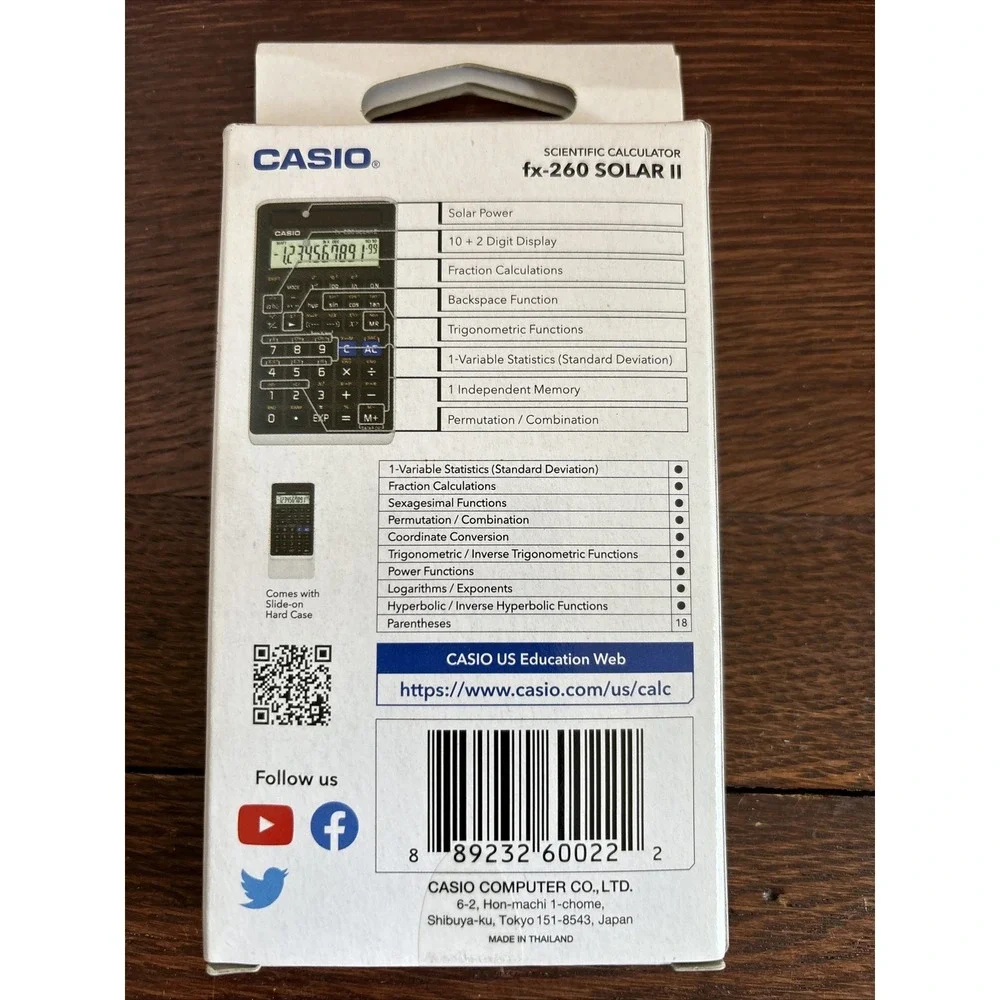 Casio FX-260 Solar II Fraction‎ Scientific Calculator NEW Sealed